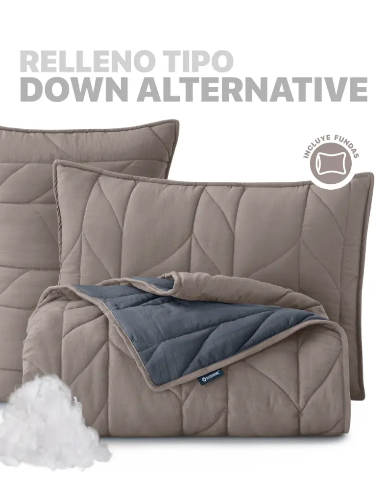 Esquimal-Edredon-Acolchado-Trenzado-Beige-Azul-Con-fundas-almohada-02.webp