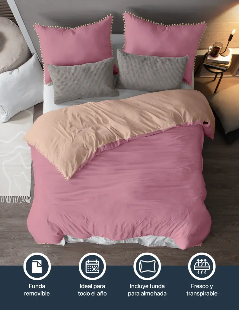 Esquimal-Funda-Duvet-Microfibra-Pompones-Rosa-Durazno-06.webp