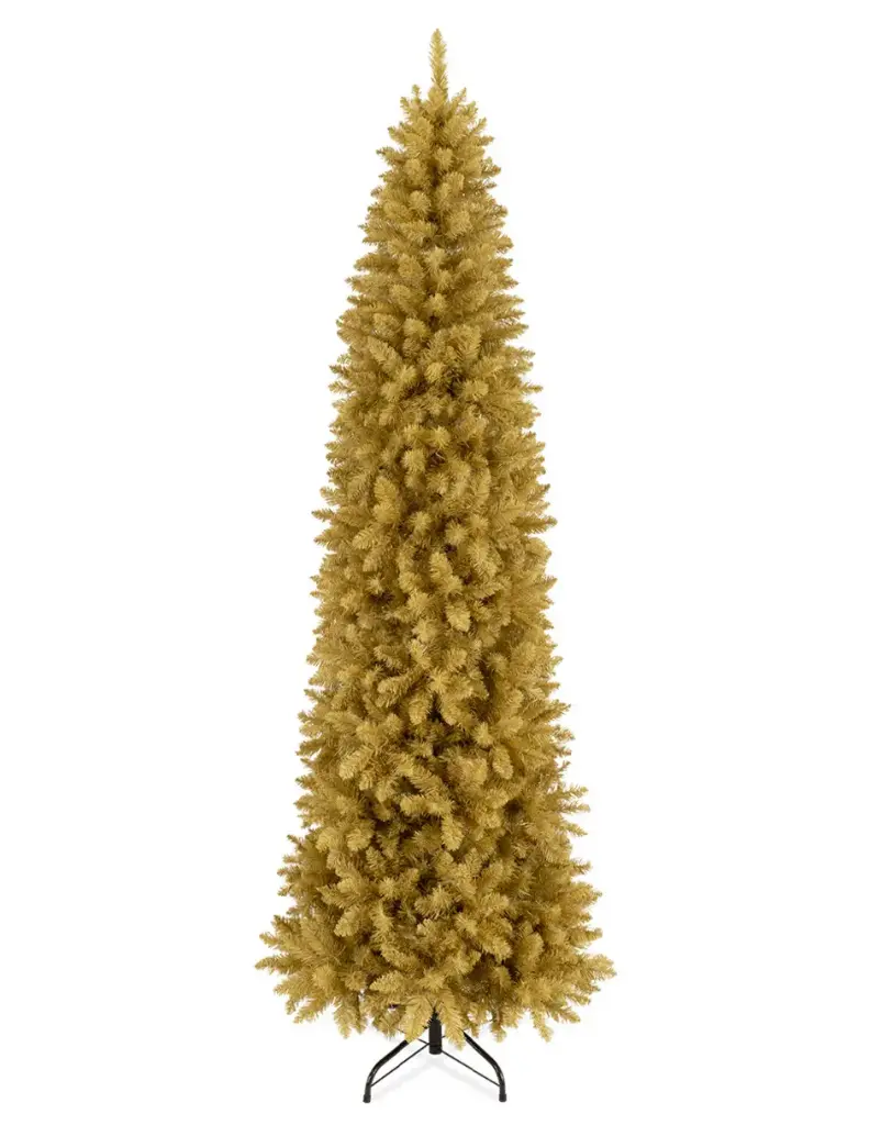 ÁRBOL DE NAVIDAD DORADO DELGADO PINO CANADIENSE