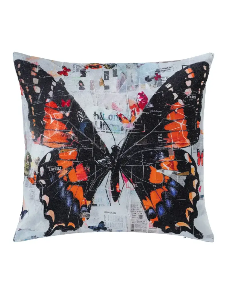 COJÍN VELVET ESTAMPADO PERIÓDICO