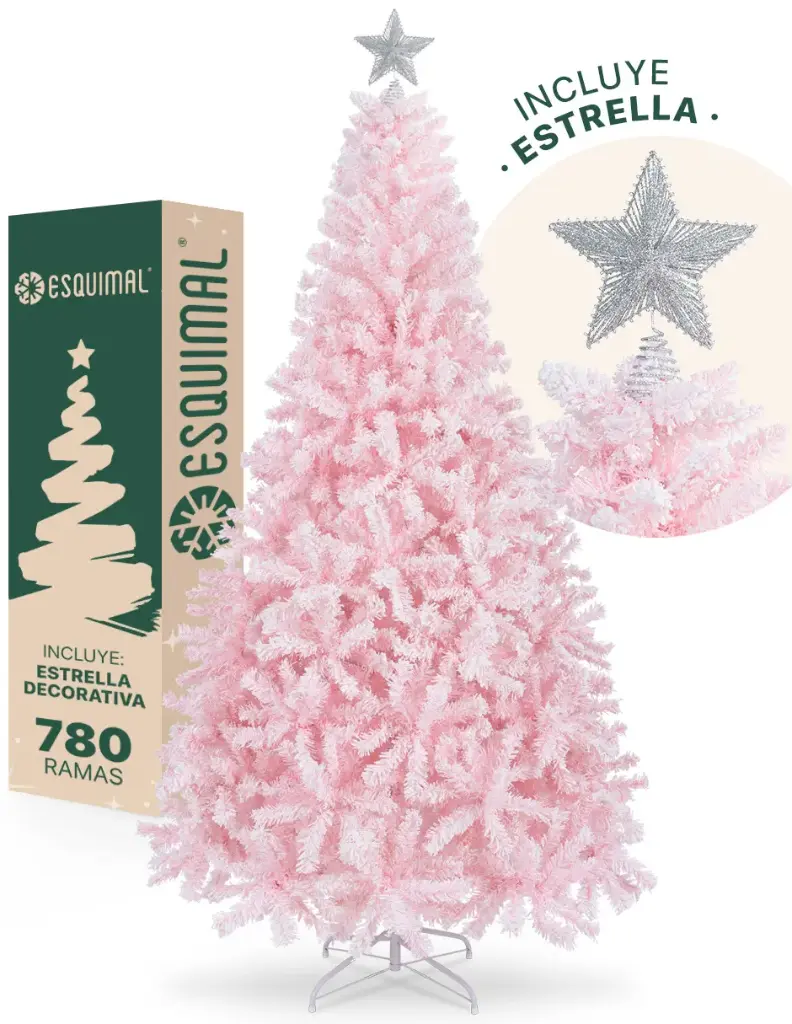 ÁRBOL DE NAVIDAD NEVADO FRONDOSO CÓNICO CEDRO DEL HIMALAYA CON ESTRELLA METÁLICA