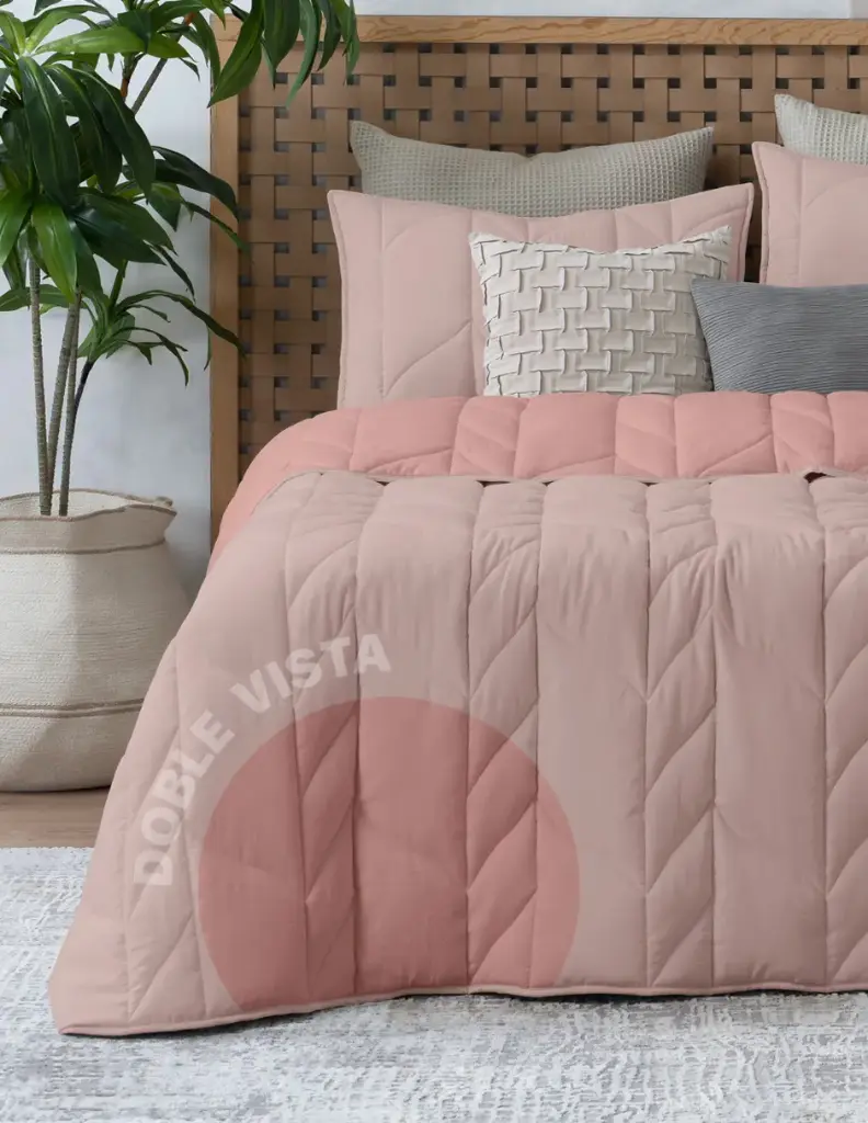 EDREDÓN DUVET TRENZADO PALO DE ROSA-ROSA