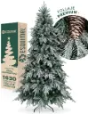 ÁRBOL DE NAVIDAD VERDE NEVADO CON PIÑAS FORMA CÓNICA CON PUNTAS CURVAS CEDRO DEL HIMALAYA 