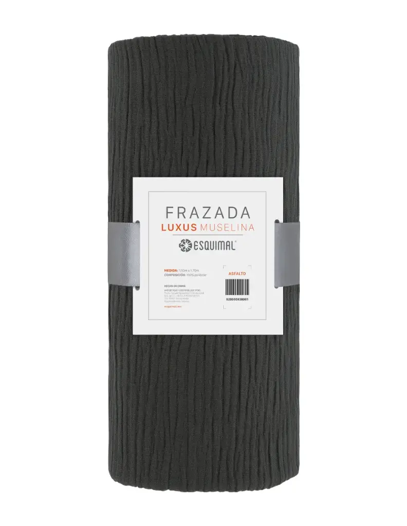 FRAZADA LUXUS MUSELINA ASFALTO