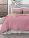 FUNDA DUVET POMPONES ROSA-DURAZNO