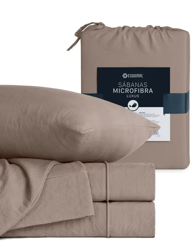 SABANA MICROFIBRA PRELAVADA CAFE