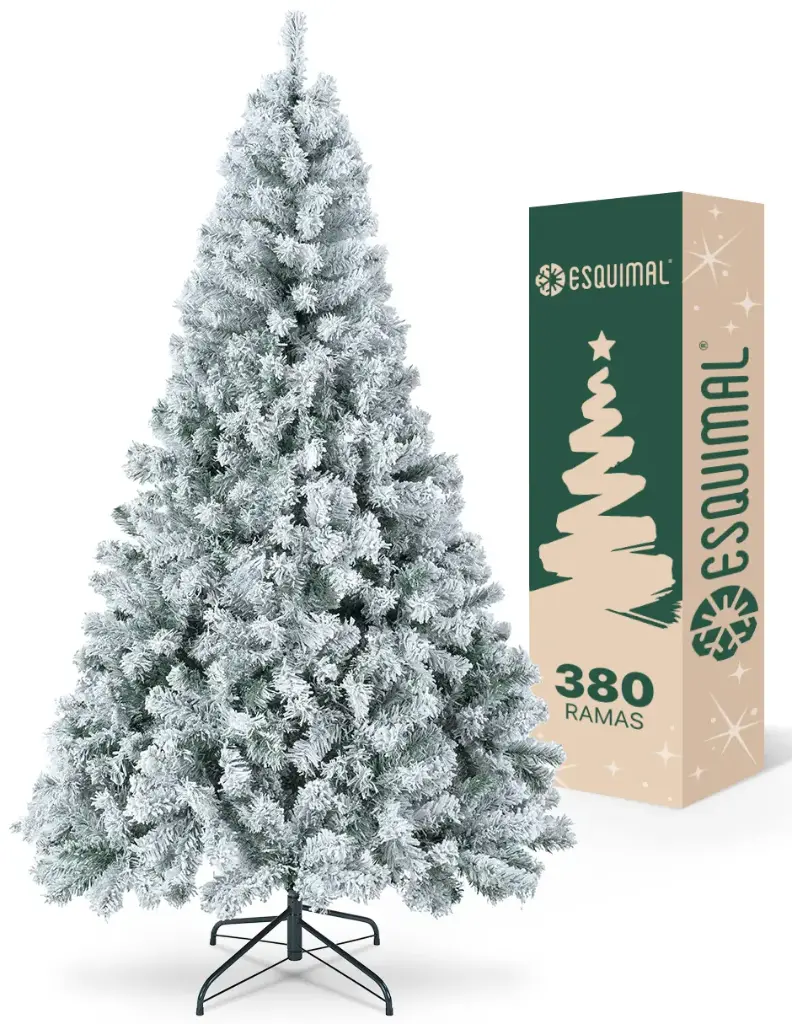 ÁRBOL DE NAVIDAD VERDE NEVADO FRONDOSO CLÁSICO CEDRO DEL HIMALAYA   