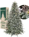 ÁRBOL DE NAVIDAD VERDE OLIVO NEVADO CLÁSICO CON BAYAS, PIÑAS Y ESTRELLA CON LUCES LED CEDRO DEL HIMALAYA