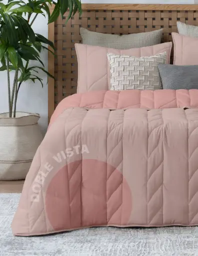 EDREDÓN DUVET TRENZADO PALO DE ROSA-ROSA