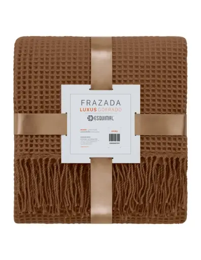 [PM0186574] FRAZADA LUXUS GOFRADO SUAVE ADOBE