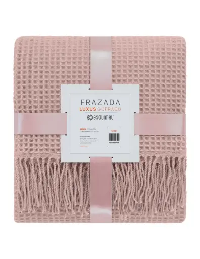 [PM0186595] FRAZADA LUXUS GOFRADO SUAVE RUBOR
