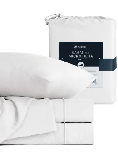 SABANA MICROFIBRA PRELAVADA BLANCO