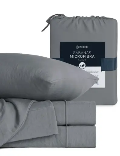 SABANA MICROFIBRA PRELAVADA GRIS