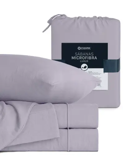 SABANA MICROFIBRA PRELAVADA LILA