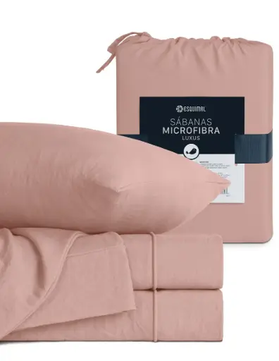 SABANA MICROFIBRA PRELAVADA ROSA